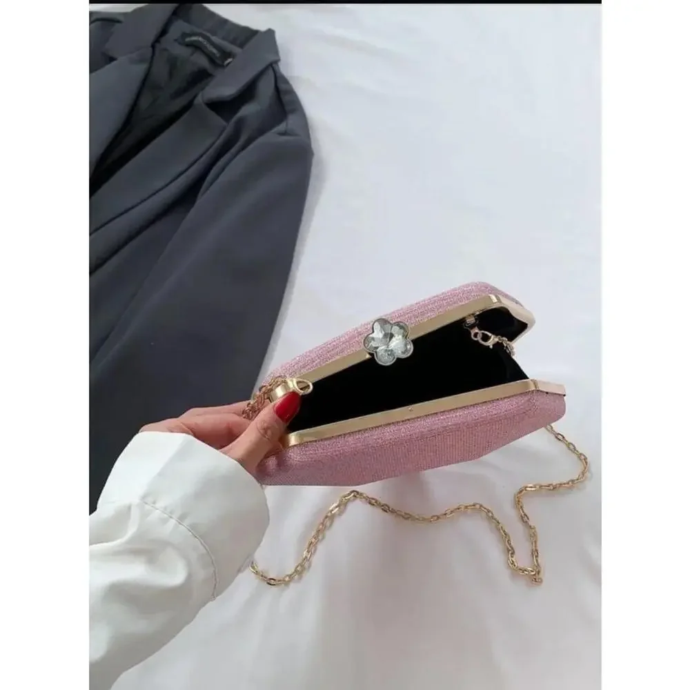 Diamond Shaped Crossbody Bag In Gold - Picture 6 of 6
